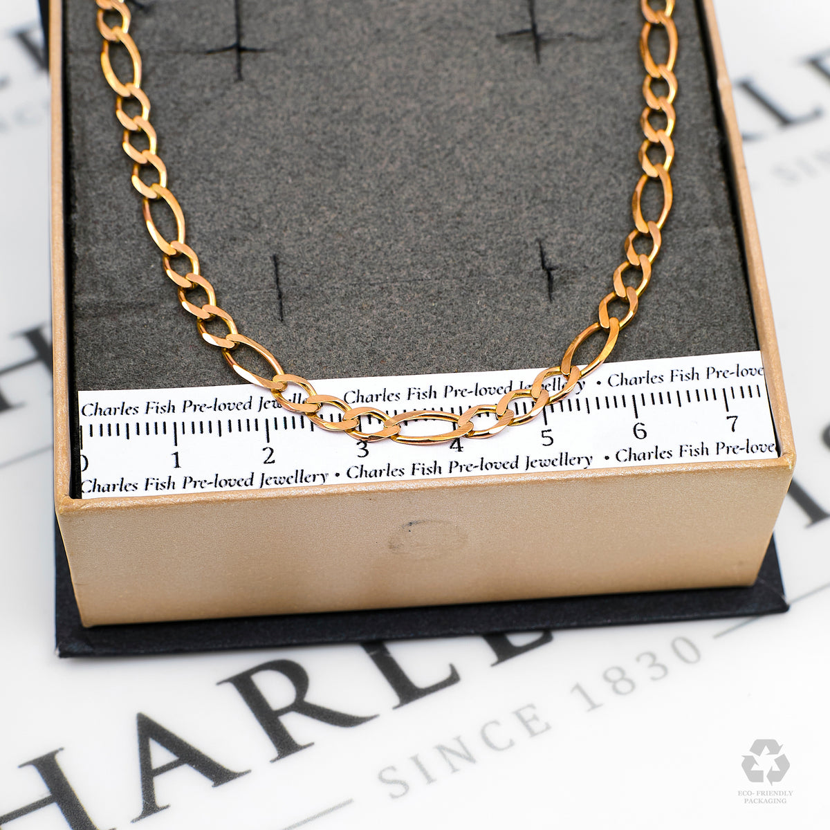 Pre-Owned 9ct Gold Figaro Chain Necklace 20 Inch
