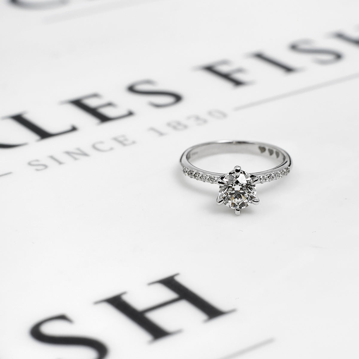 Pre-Owned 14ct White Gold Diamond Solitaire Ring Size L