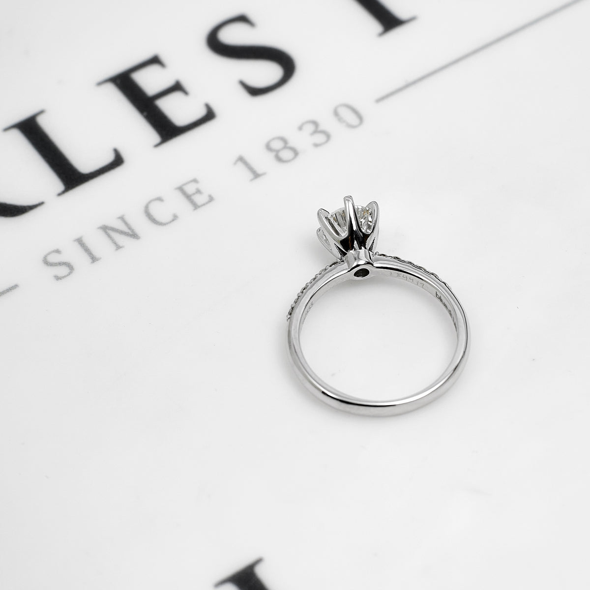 Pre-Owned 14ct White Gold Diamond Solitaire Ring Size L