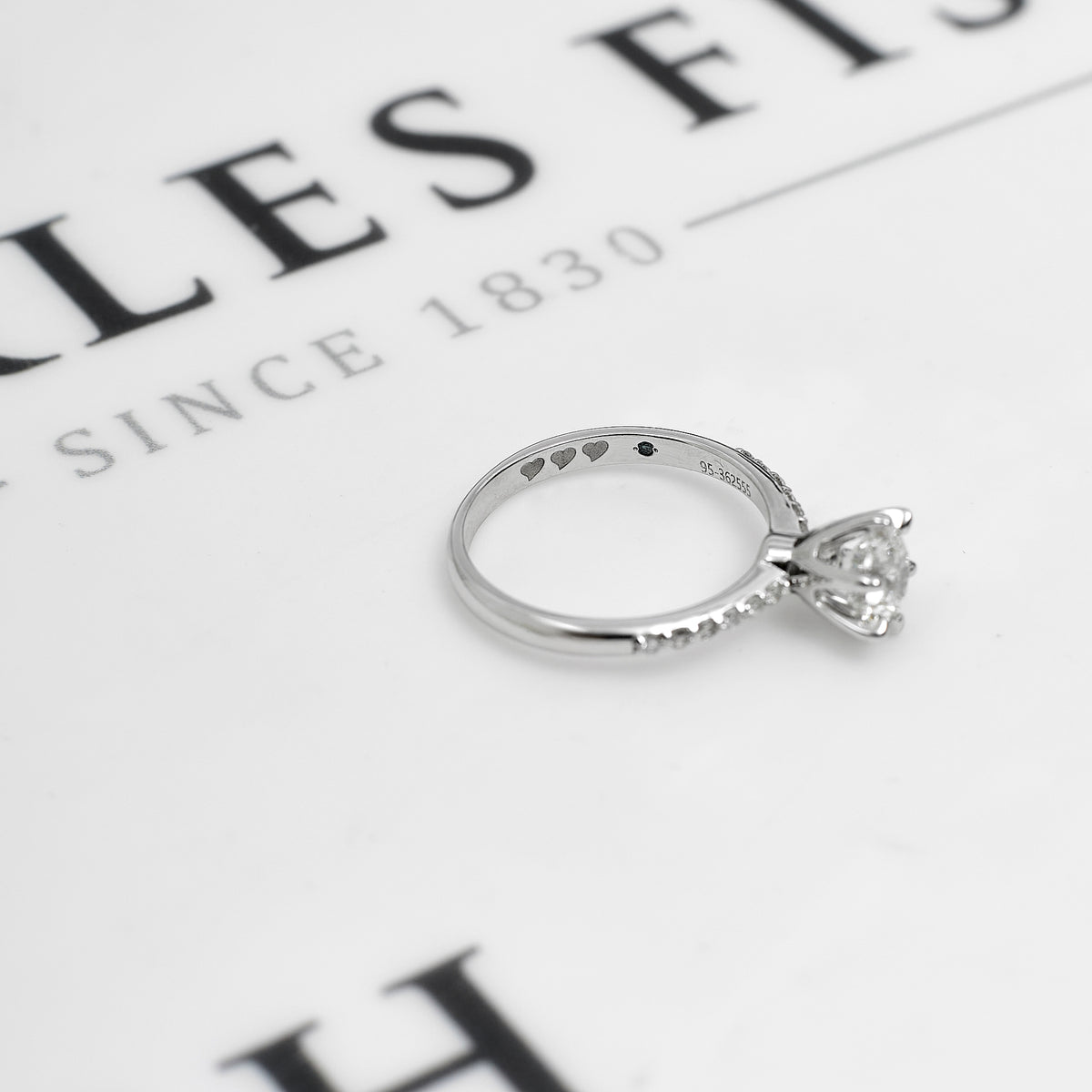 Pre-Owned 14ct White Gold Diamond Solitaire Ring Size L