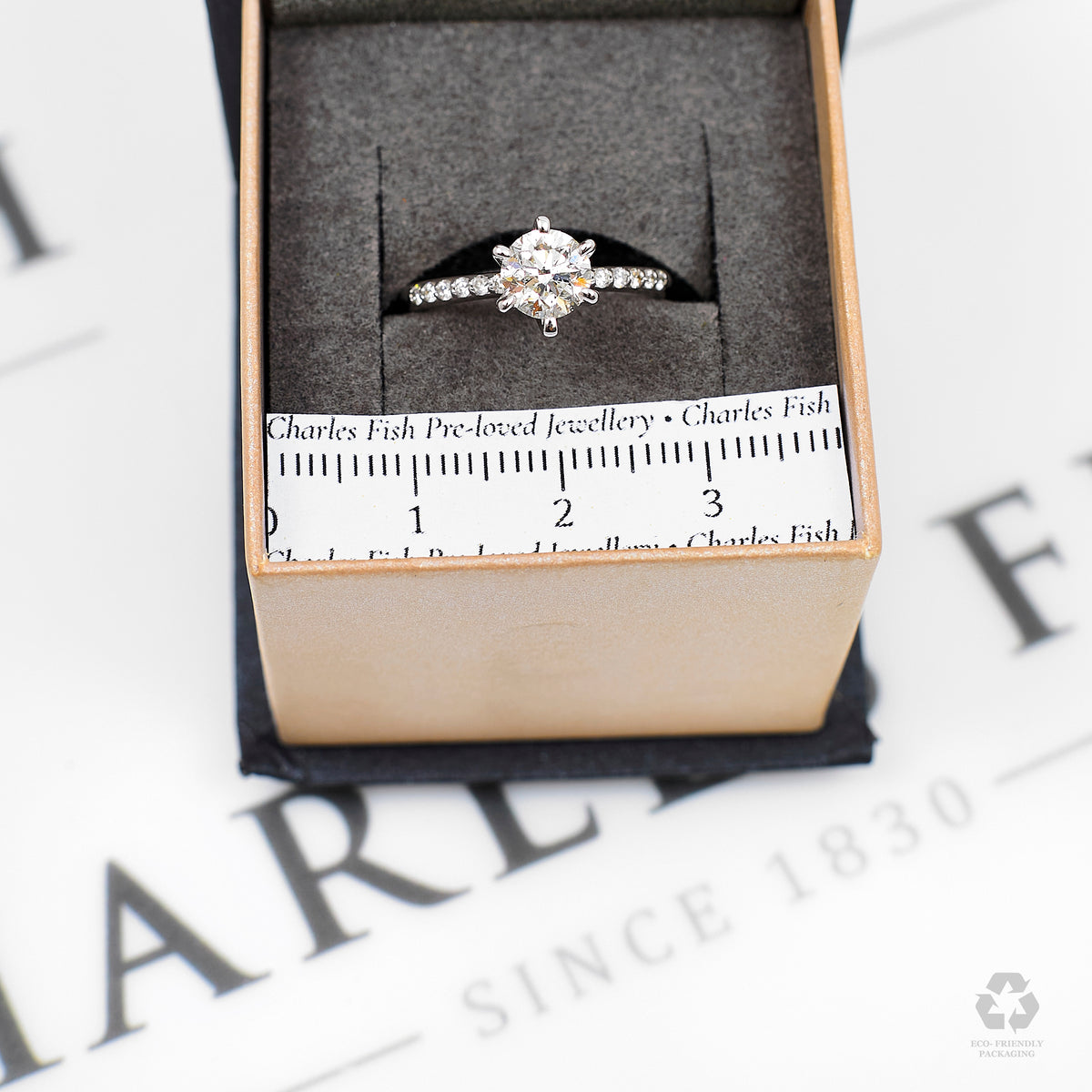 Pre-Owned 14ct White Gold Diamond Solitaire Ring Size L