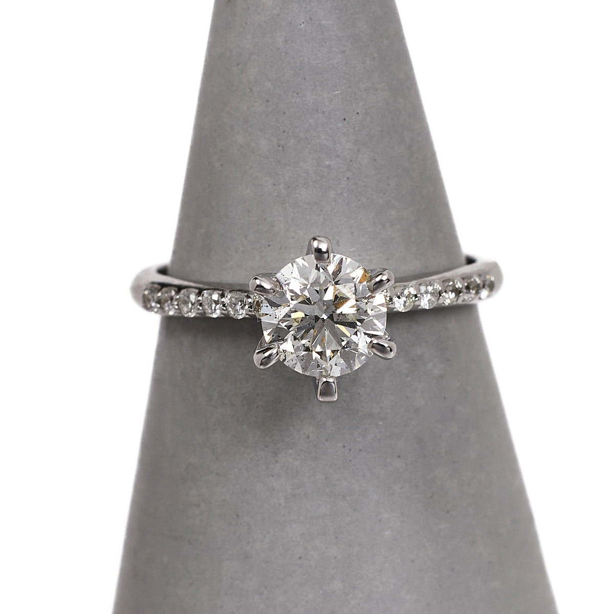Pre-Owned 14ct White Gold Diamond Solitaire Ring Size L