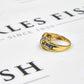 Pre-Owned 9ct Gold Tanzanite & Diamond X Design Ring
