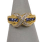 Pre-Owned 9ct Gold Tanzanite & Diamond X Design Ring