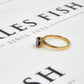 Pre-Owned 9ct Gold Oval Opal Doublet & 2 White Zircon Ring