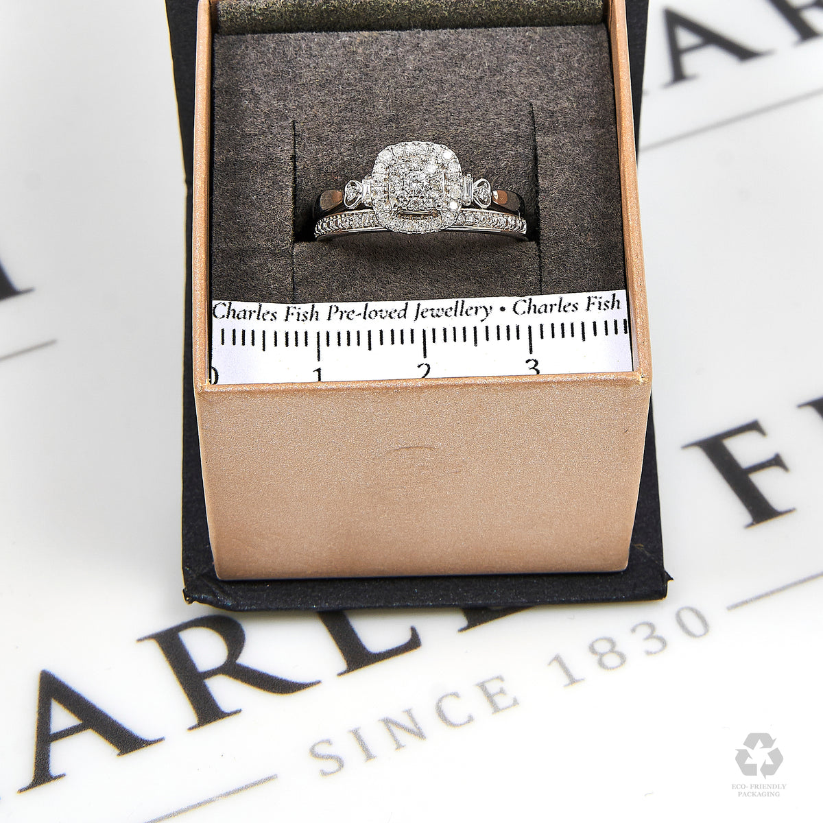 Pre-Owned 9ct White Gold Diamond Ring SET Size N.5