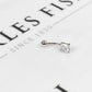 Pre-Owned 9ct White Gold Square CZ Belly Bar