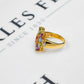 Pre-Owned 9ct Gold Sapphire & White Zircon Cluster Ring