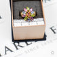 Pre-Owned 9ct Gold Sapphire & White Zircon Cluster Ring