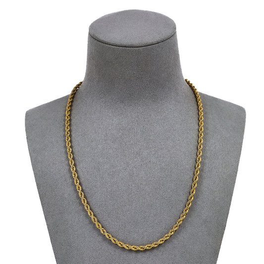 Pre-Owned 9ct Gold Rope Chain Necklace 18 Inch
