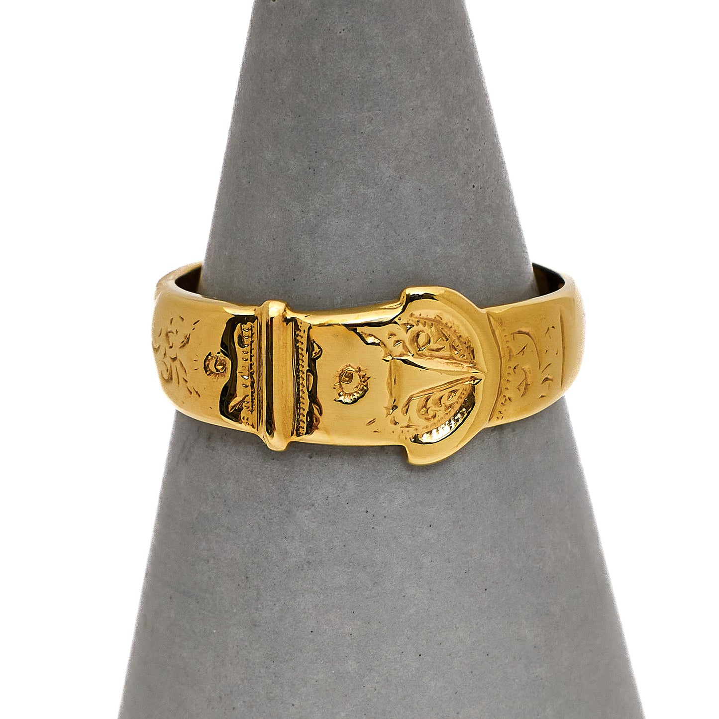 Pre-Owned 9ct Gold Buckle Ring Size M.5