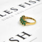 Pre-Owned 9ct Gold Triple Emerald Cluster Ring Size K