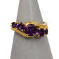 Pre-Owned 9ct Gold 5 Amethyst Dress Ring Size K