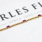 Pre-Owned 9ct Gold Glass Filled Ruby & Diamond Bracelet