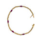 Pre-Owned 9ct Gold Glass Filled Ruby & Diamond Bracelet