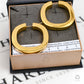 Pre-Owned 18ct Gold Squared Creole Hoop Earrings