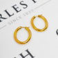 Pre-Owned 18ct Gold Oval Creole Hoop Earrings