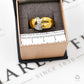 Pre-Owned 18ct Gold CZ Abstract Design Ring Size Q