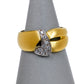 Pre-Owned 18ct Gold CZ Abstract Design Ring Size Q