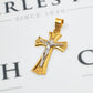 Pre-Owned 18ct Gold 2 Tone Crucifix Pendant