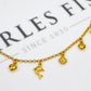 Pre-Owned 18ct Gold Belcher Chain Bracelet & 9 Charms 7 Inch