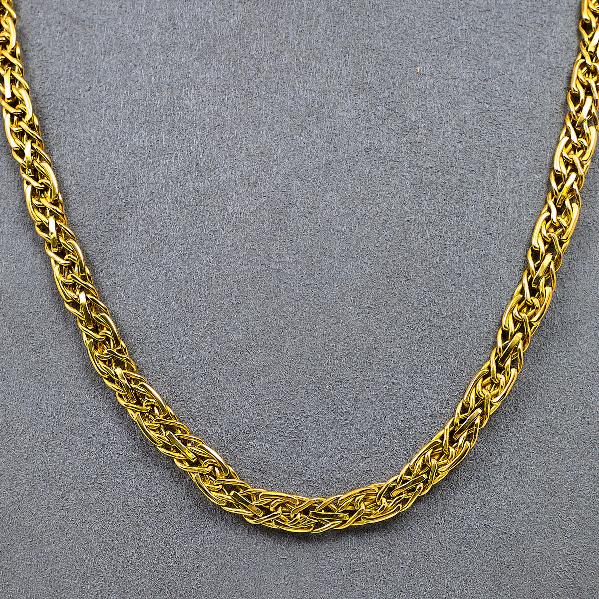 Pre-Owned 18ct Gold Matte Sectioned Necklace 18 Inch