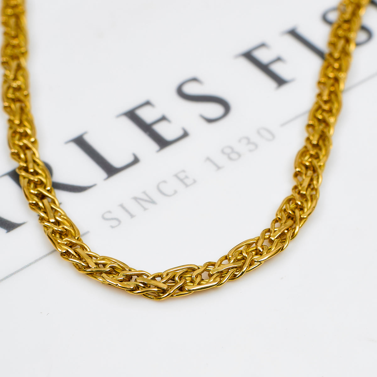 Pre-Owned 18ct Gold Matte Sectioned Necklace 18 Inch