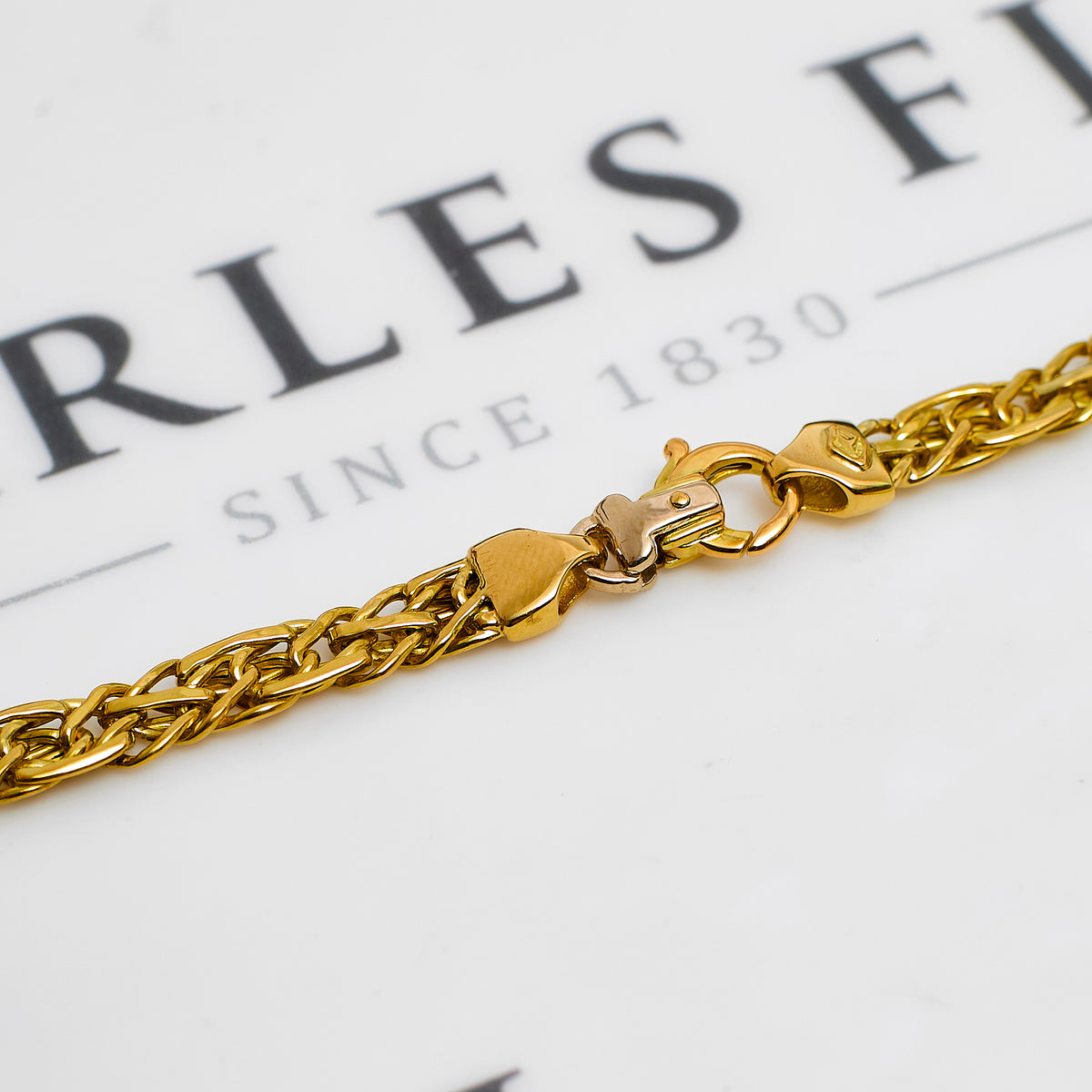 Pre-Owned 18ct Gold Matte Sectioned Necklace 18 Inch