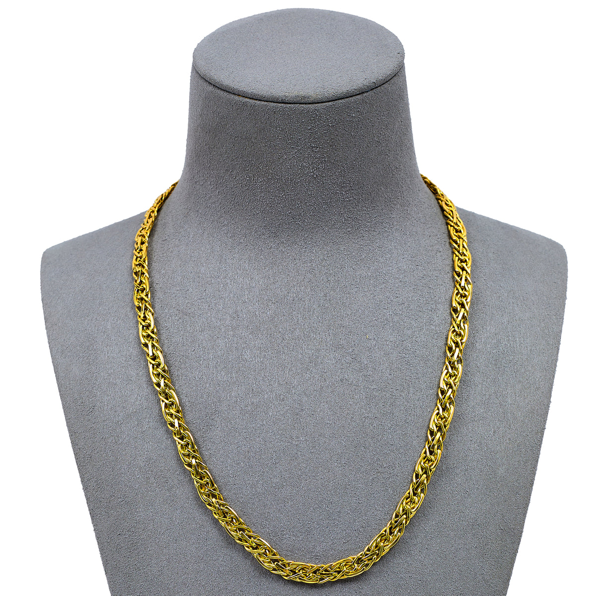 Pre-Owned 18ct Gold Matte Sectioned Necklace 18 Inch