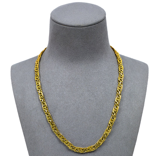 Pre-Owned 18ct Gold Matte Sectioned Necklace 18 Inch