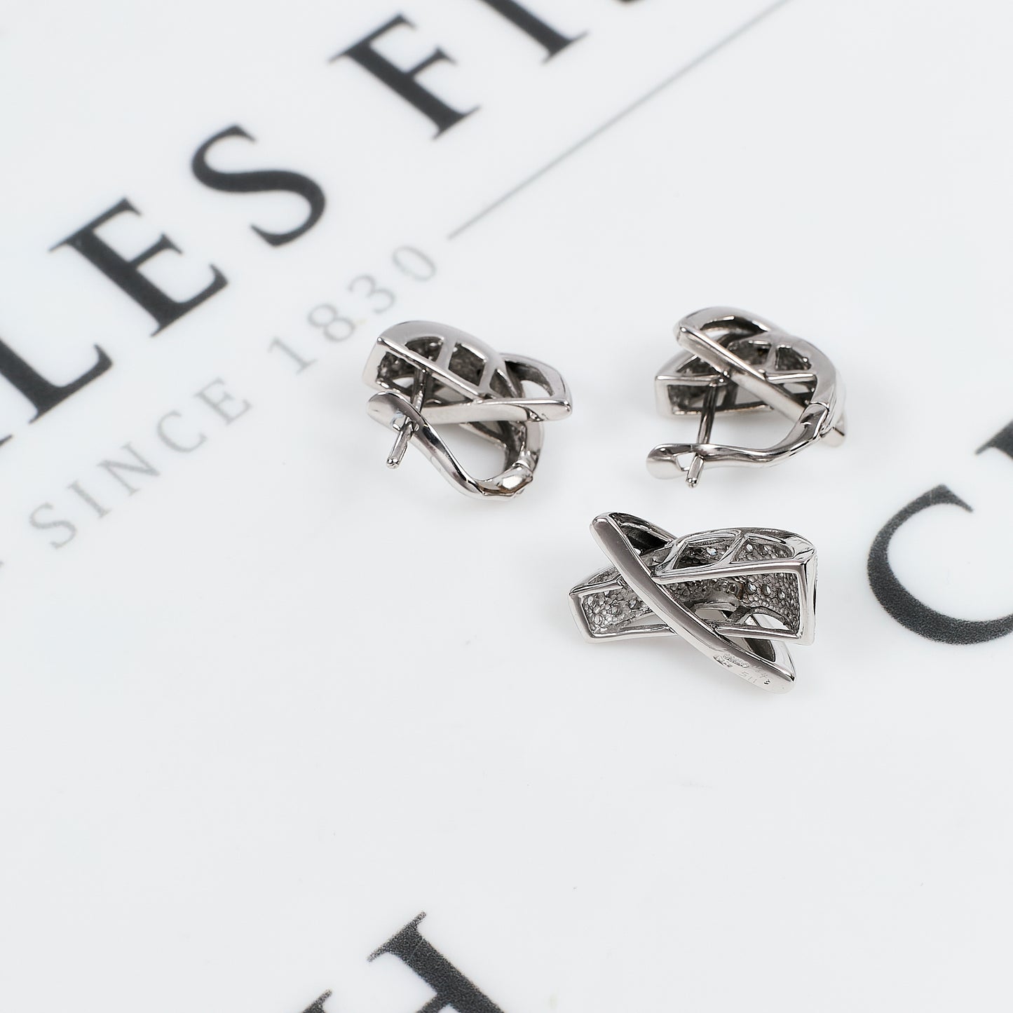 Pre-Owned 18ct White Gold CZ X Design Jewellery SET