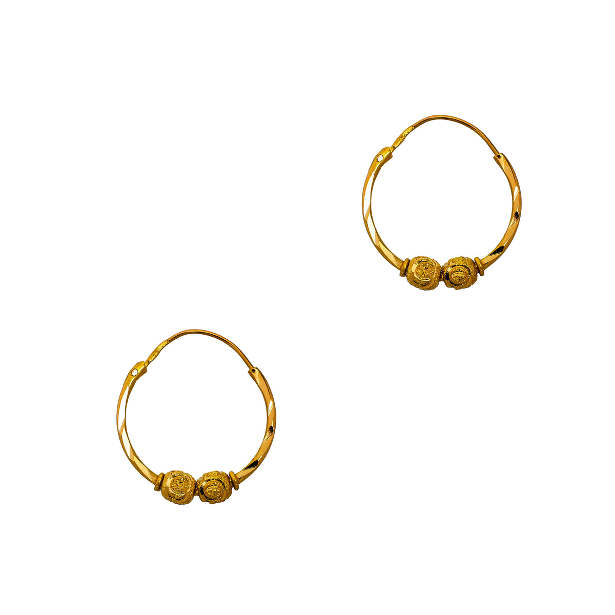 Pre-Owned 22ct Gold Sleeper Hoop Earrings & Beads
