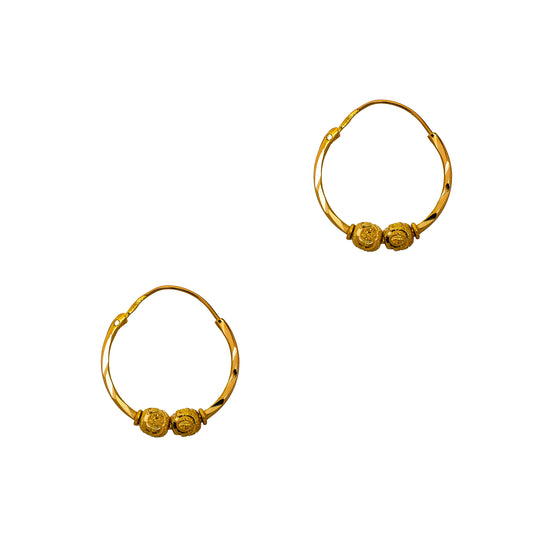Pre-Owned 22ct Gold Sleeper Hoop Earrings & Beads