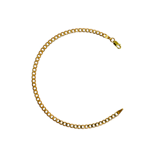 Pre-Owned 9ct Gold Curb Chain Bracelet 7.5 Inch