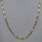 Pre-Owned 9ct Gold 2 Tone Twist Link Necklace 18 Inch