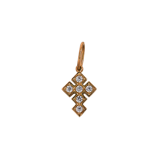 Pre-Owned 14ct Gold CZ Cross Pendant PETITE