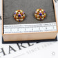 Pre-Owned 22ct Gold Multicoloured Synthetic Stone Earrings