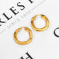 Pre-Owned 9ct Gold Squared Creole Hoop Earrings