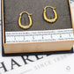 Pre-Owned 9ct 2 Tone Gold Twist Bottom Creole Hoop Earrings