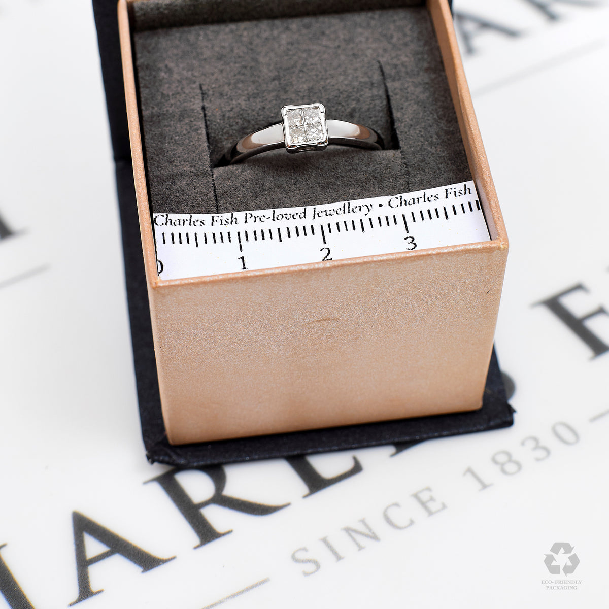 Pre-Owned 18ct White Gold 4 Princess Cut Diamond Ring