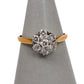 Pre-Owned 18ct Gold 7 Diamond Flower Cluster Ring Size L