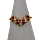 Pre-Owned 18ct Gold Diamond & Ruby Wishbone Ring Size K