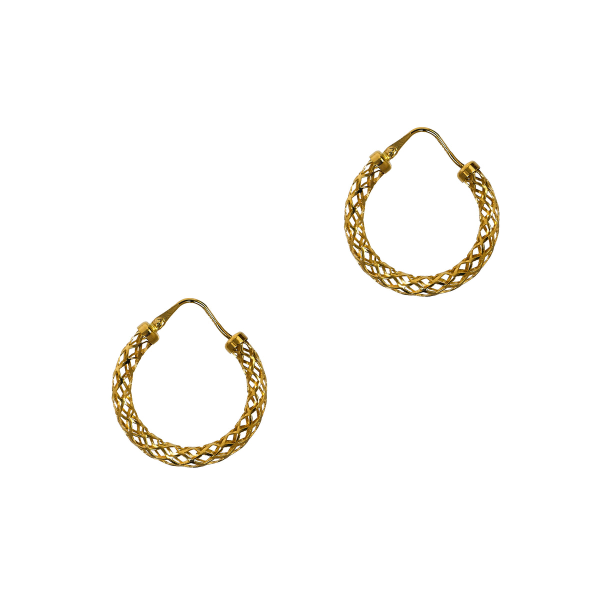 Pre-Owned 9ct Gold Openwork Creole Hoop Earrings