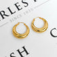 Pre-Owned 9ct Gold Patterned Creole Hoop Earrings