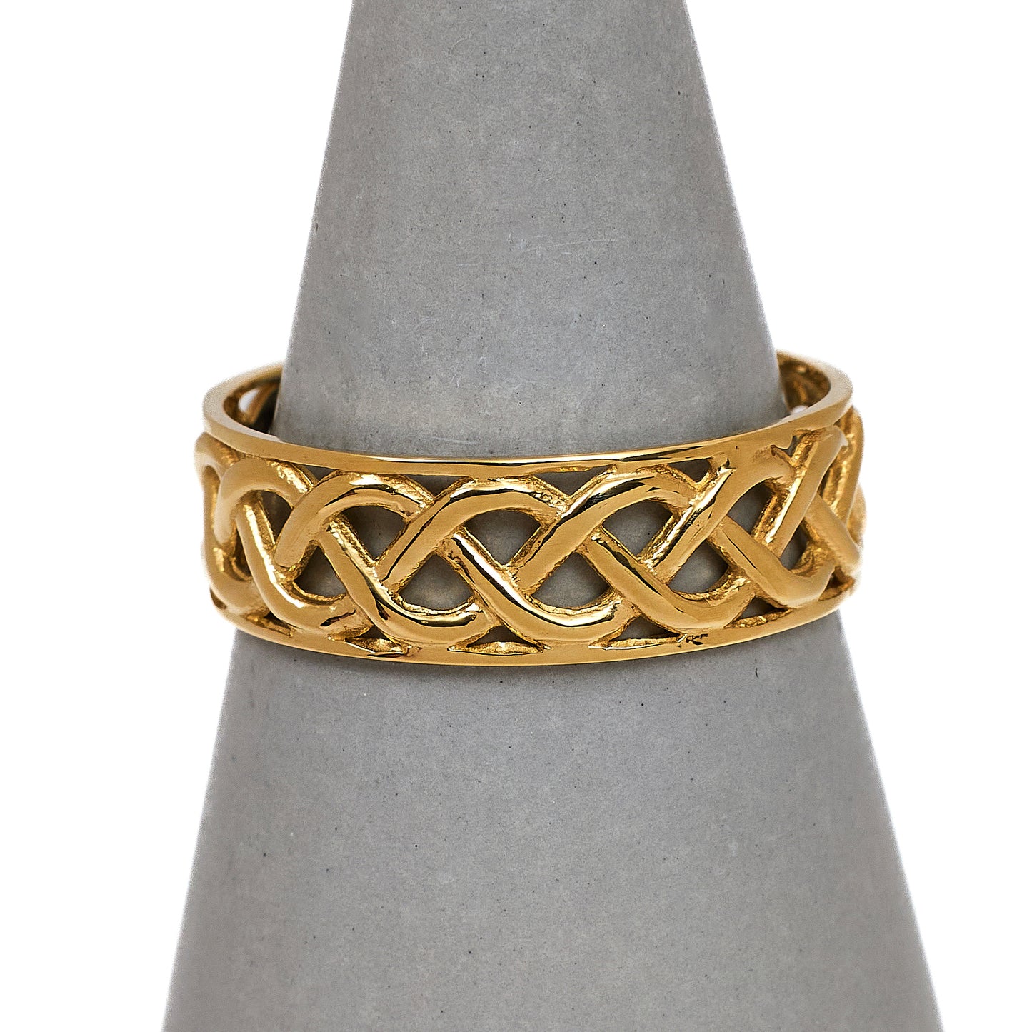 Pre-Owned 9ct Gold Mens Openwork Twist Band Ring Size X