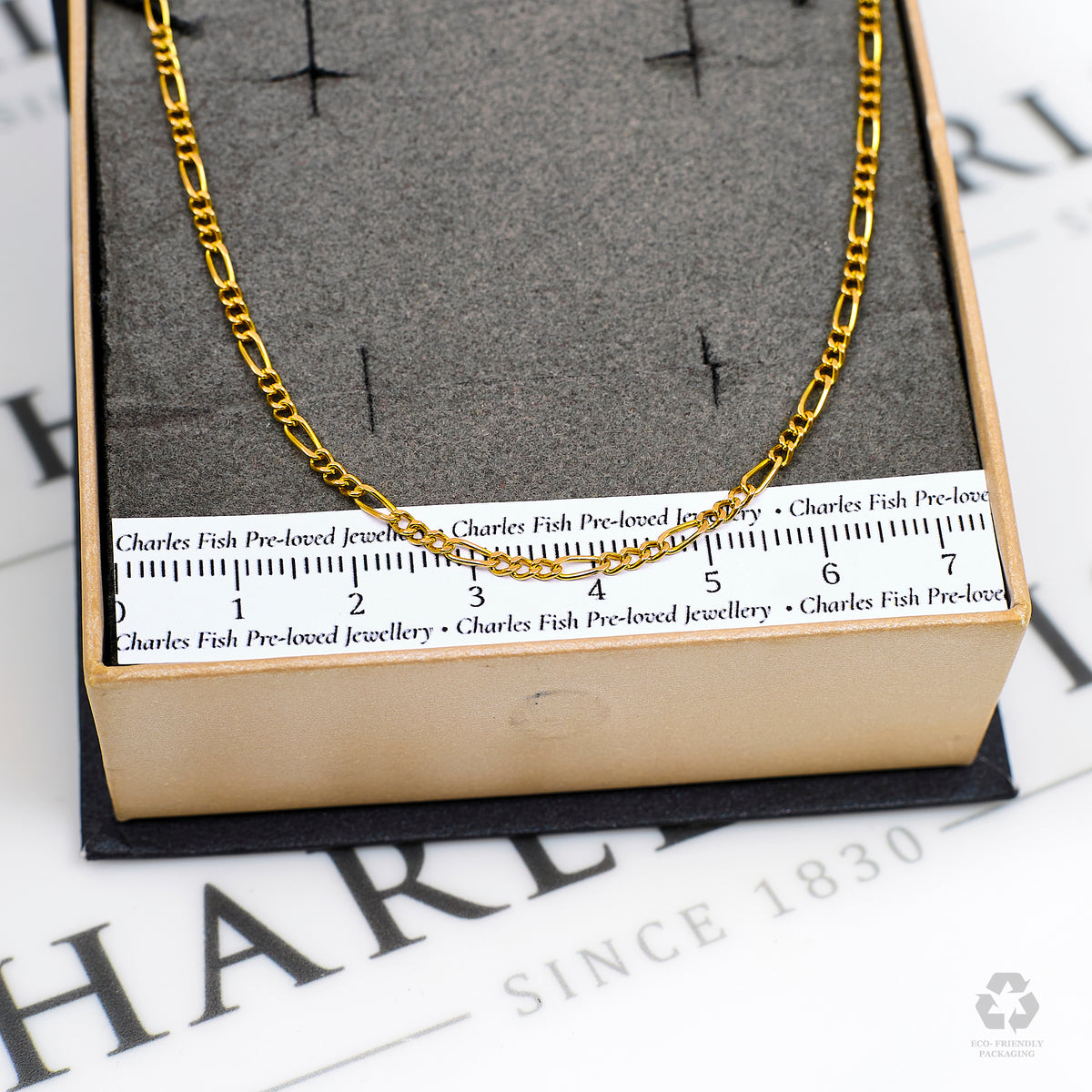 Pre-Owned 18ct Gold Figaro Chain Necklace 23 Inch