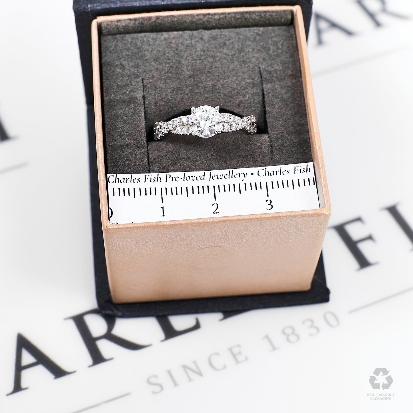 Pre-Owned 9ct White Gold CZ Dress Ring Size M