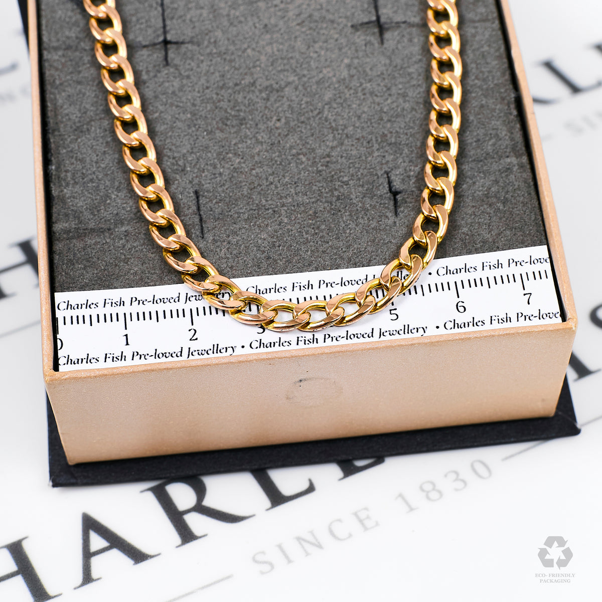 Pre-Owned 9ct Gold Curb Chain Necklace 24 Inch