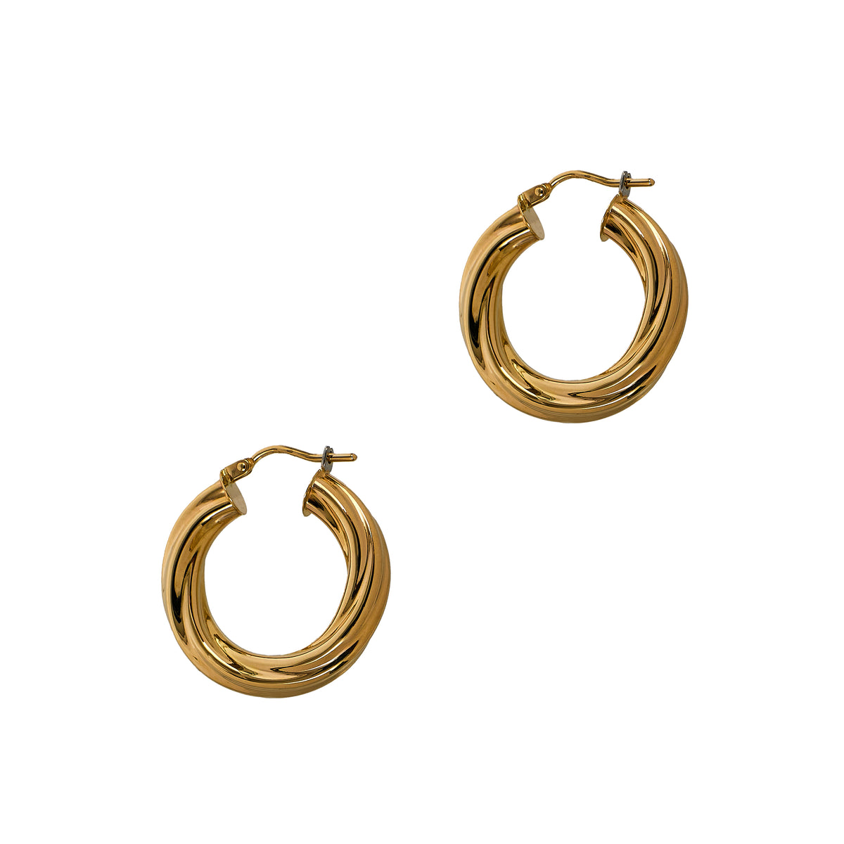Pre-Owned 9ct Gold Twist Creole Hoop Earrings