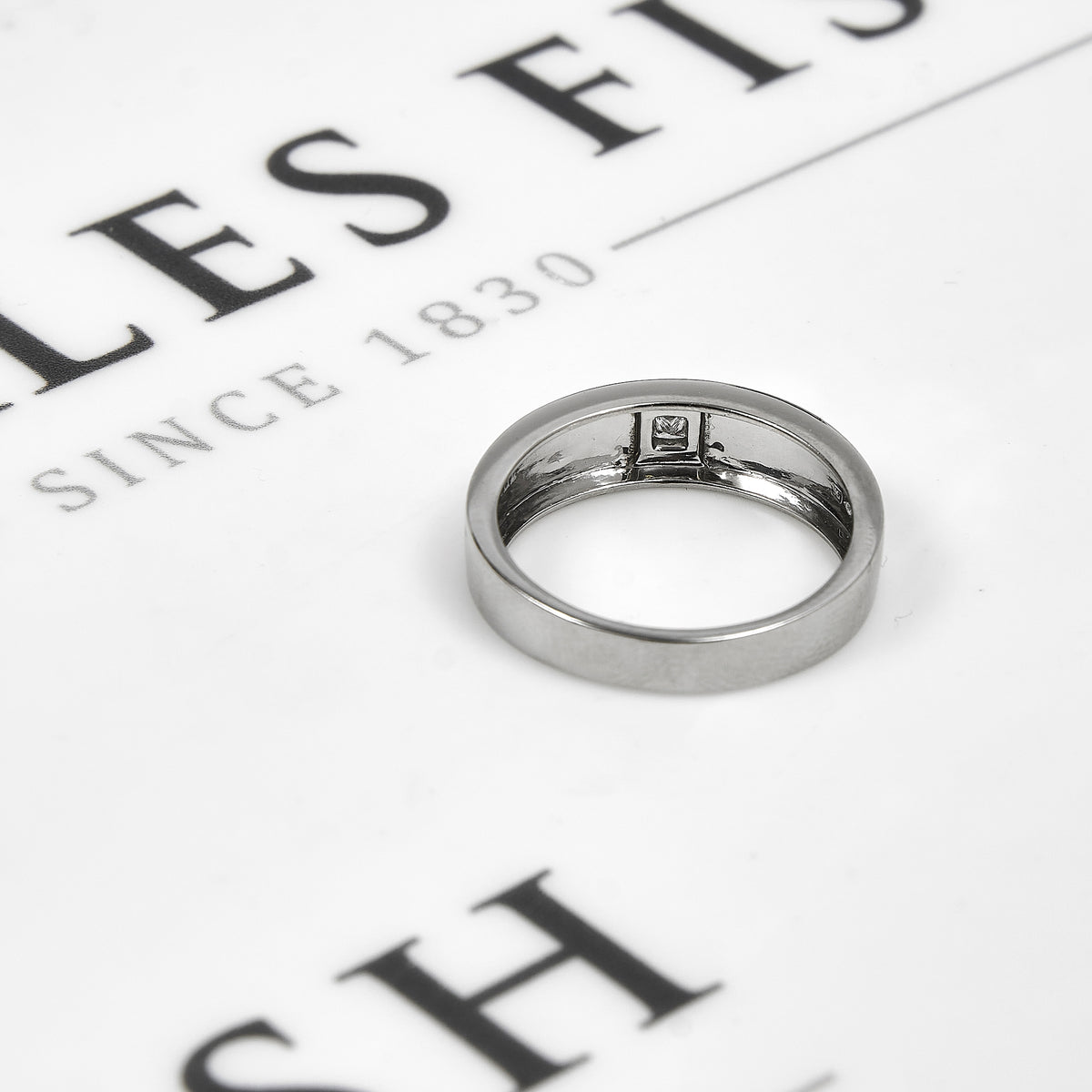 Platinum Princess Cut Diamond Tapering Band Ring Size T